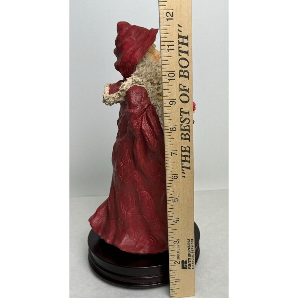 Vtg Musical Santa Figurine Wooden Base 12" Tall O Tannenbaum Wind Up Red Cape - Picture 11 of 16
